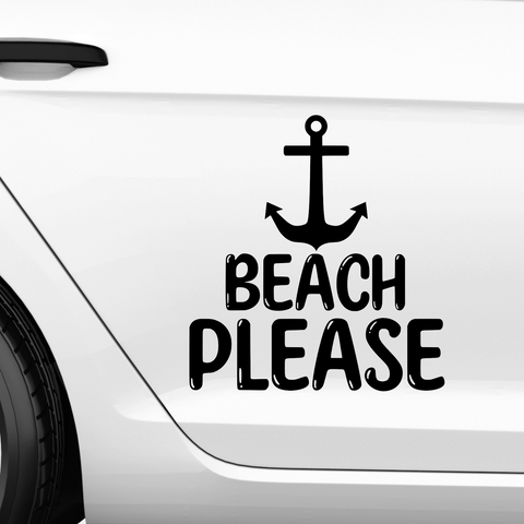 Beach please Aufkleber - Beispielansicht
