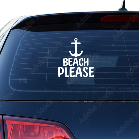 Beach please Aufkleber - Beispielansicht