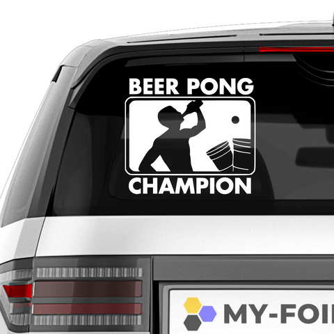 BeerPong Champion Logo Aufkleber - Beispielansicht