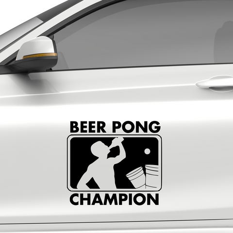 BeerPong Champion Logo Aufkleber - Beispielansicht