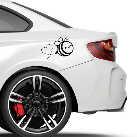 Biene mit Herz Aufkleber - Beispielansicht