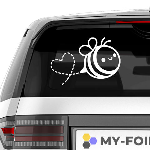 Biene mit Herz Aufkleber - Beispielansicht