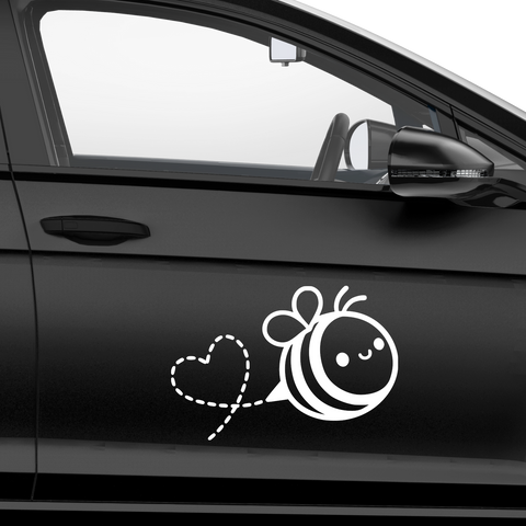 Biene mit Herz Aufkleber - Beispielansicht