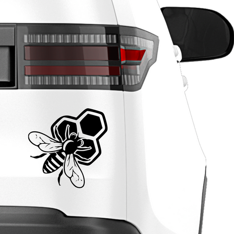 Biene mit Wabe Aufkleber - Beispielansicht