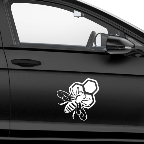 Biene mit Wabe Aufkleber - Beispielansicht