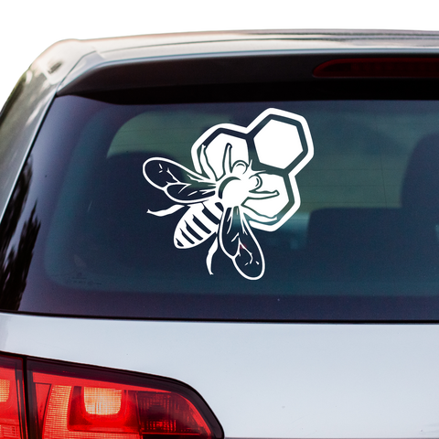 Biene mit Wabe Aufkleber - Beispielansicht