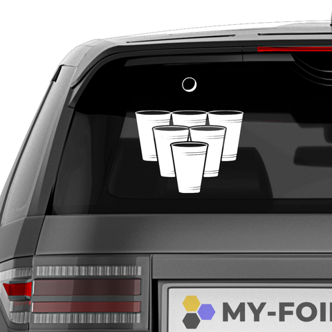 BierPong Becher Aufkleber - Beispielansicht