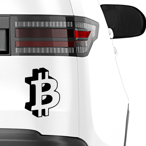 Bitcoin Emblem 3D Aufkleber - Beispielansicht
