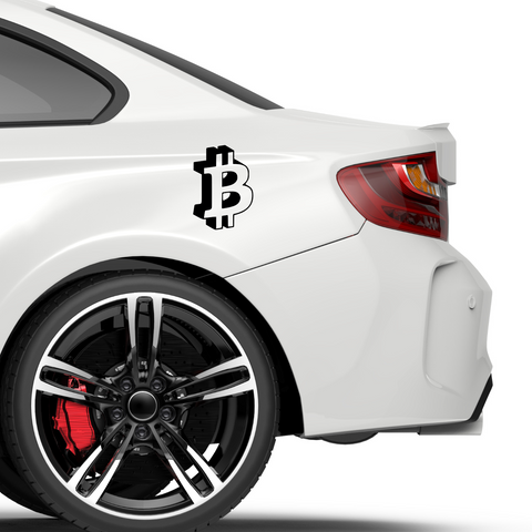 Bitcoin Emblem 3D Aufkleber - Beispielansicht