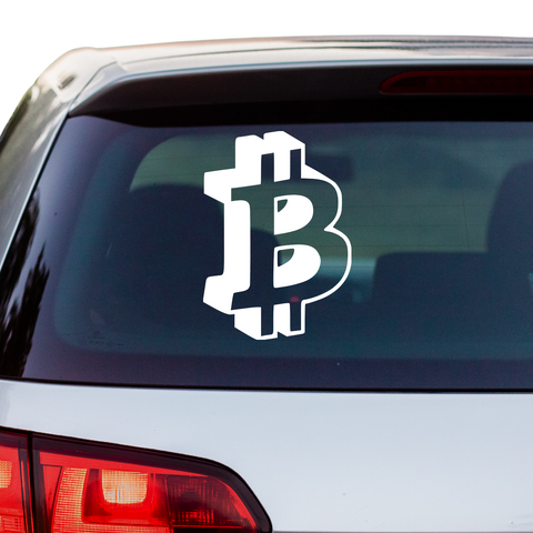 Bitcoin Emblem 3D Aufkleber - Beispielansicht