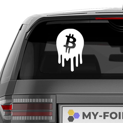 Bitcoin Emblem Abstrakt Aufkleber - Beispielansicht