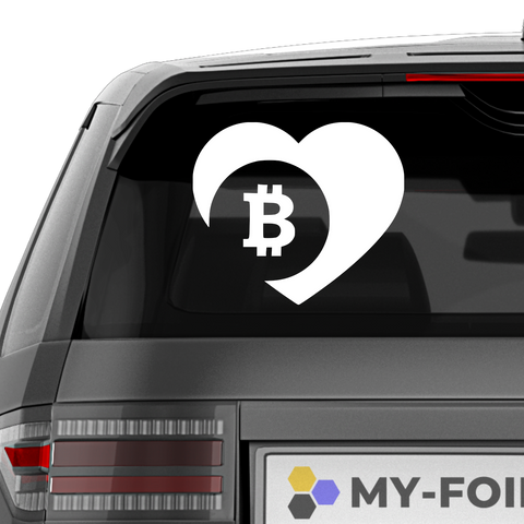 Bitcoin Herz Aufkleber - Beispielansicht