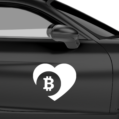 Bitcoin Herz Aufkleber - Beispielansicht