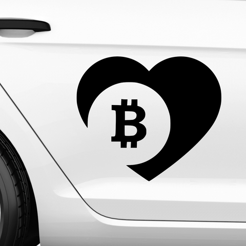 Bitcoin Herz Aufkleber - Beispielansicht