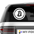 Bitcoin Logo gedreht Aufkleber - Beispielansicht