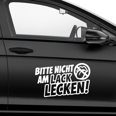 Bitte nicht am Lack lecken Aufkleber - Beispielansicht