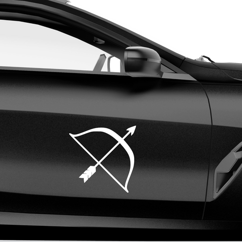 Bogen mit Pfeil 1 Aufkleber - Beispielansicht