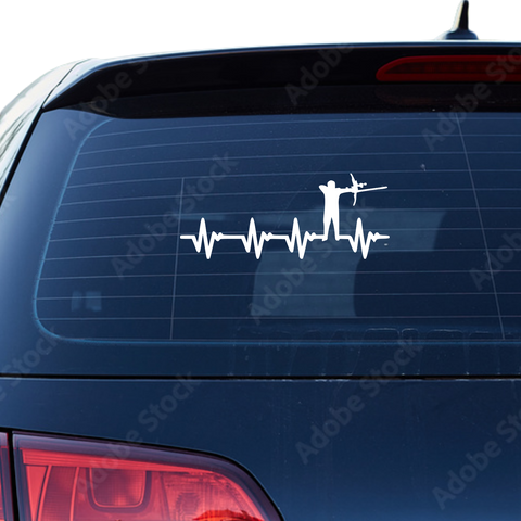 Bogenschütze EKG 3 Aufkleber - Beispielansicht