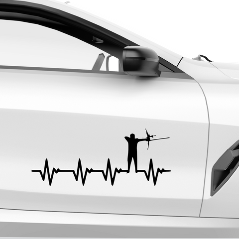 Bogenschütze EKG 3 Aufkleber - Beispielansicht