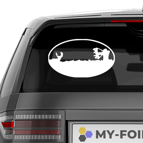 Bogenschütze mit Hirsch Aufkleber - Beispielansicht