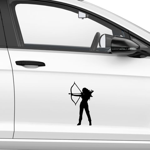 Bogenschützin Aufkleber - Beispielansicht