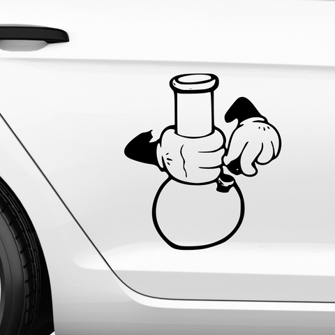 Bong in Hand Aufkleber - Beispielansicht