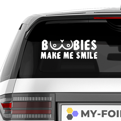 Boobies make me smile Aufkleber 1.5 - Beispielansicht