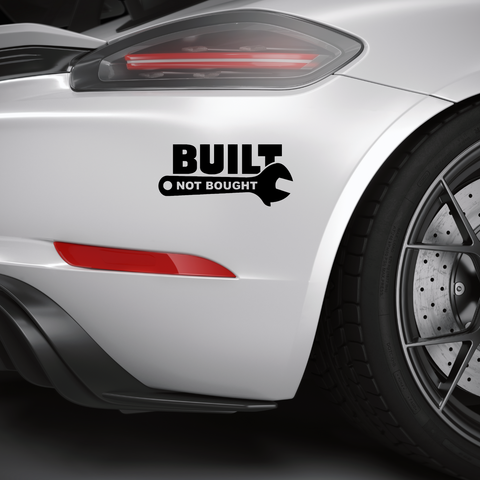 Built not Bought Aufkleber - Beispielansicht