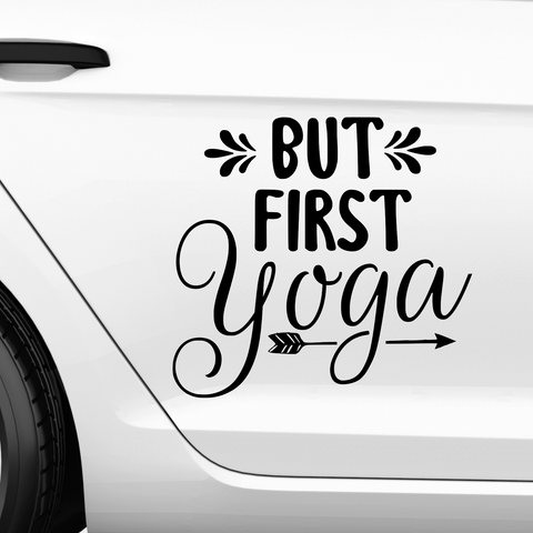 But First YOGA Aufkleber - Beispielansicht