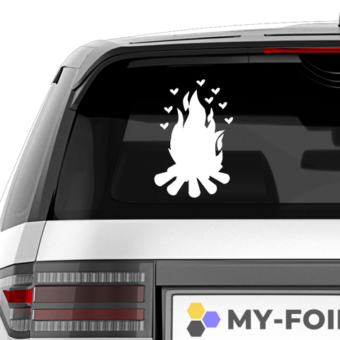 Camping Feuer Aufkleber - Beispielansicht