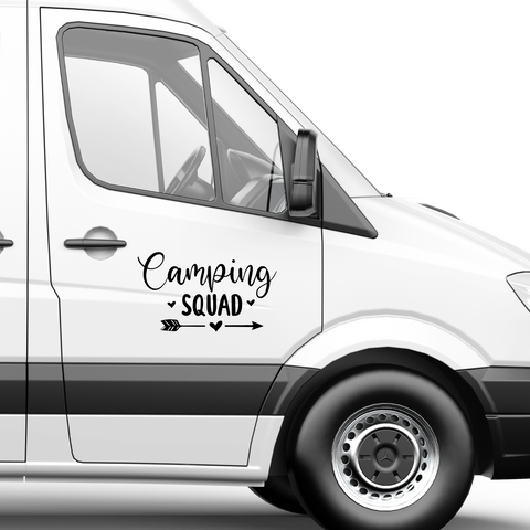 Camping squad Aufkleber - Beispielansicht