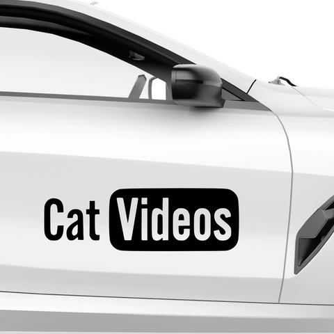 Cat videos You Tube Fakelogo Aufkleber - Beispielansicht