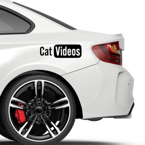 Cat videos You Tube Fakelogo Aufkleber - Beispielansicht