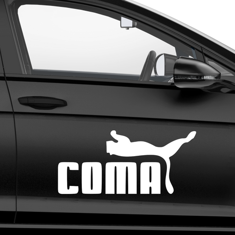 Coma Puma Fakelogo Aufkleber - Beispielansicht