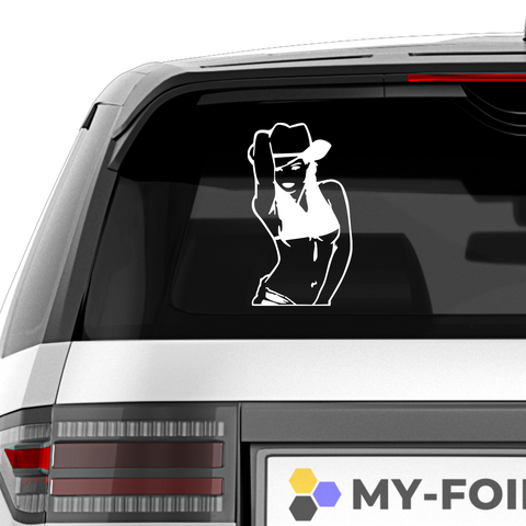 Cowgirl Aufkleber - Beispielansicht