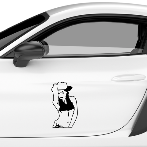 Cowgirl Aufkleber - Beispielansicht