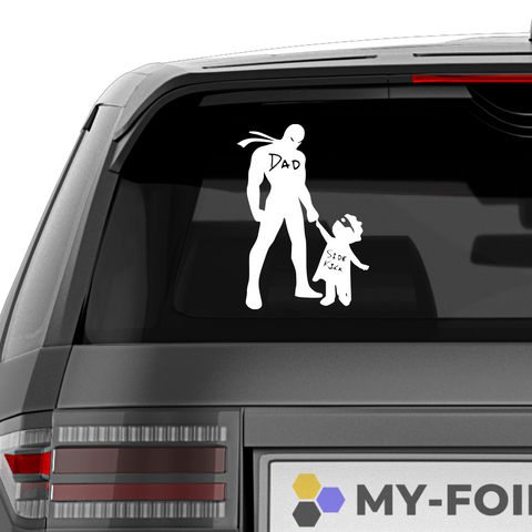 Dad and Sidekick Aufkleber - Beispielansicht