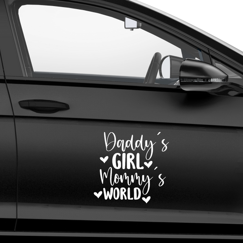 Daddys Girl Mommys World Aufkleber - Beispielansicht