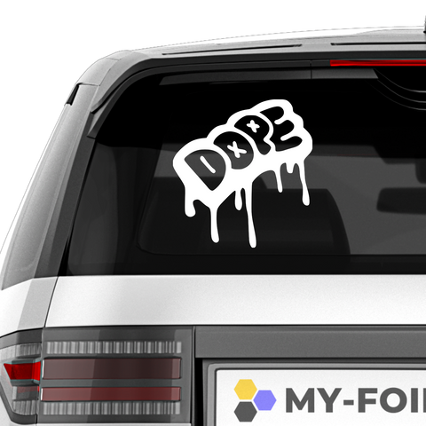 Dope Schrift JDM Aufkleber - Beispielansicht