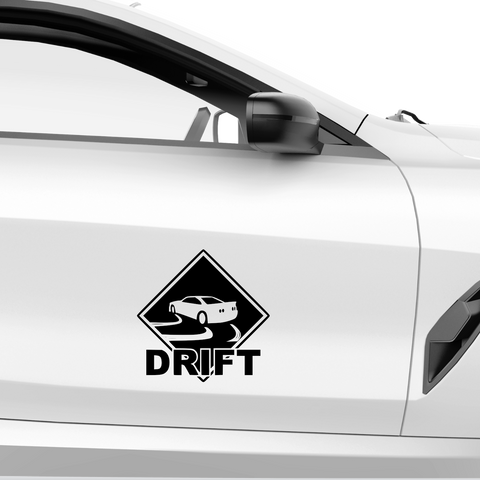 Drift Schild Aufkelber - Beispielansicht