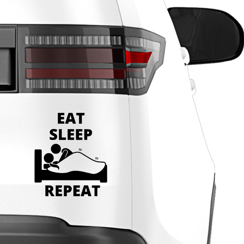 Eat Slee Repeat Aufkleber - Beispielansicht