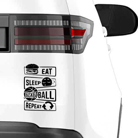 Eat Sleep Basketball Repeat Aufkleber - Beispielansicht