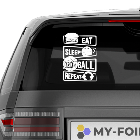 Eat Sleep Basketball Repeat Aufkleber - Beispielansicht