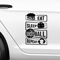 Eat Sleep Basketball Repeat Aufkleber - Beispielansicht