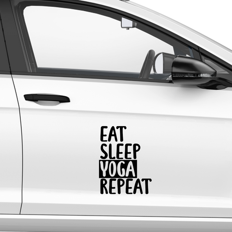 Eat Sleep Yoga Repeat Aufkleber - Beispielansicht