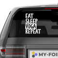 Eat Sleep Yoga Repeat Aufkleber - Beispielansicht
