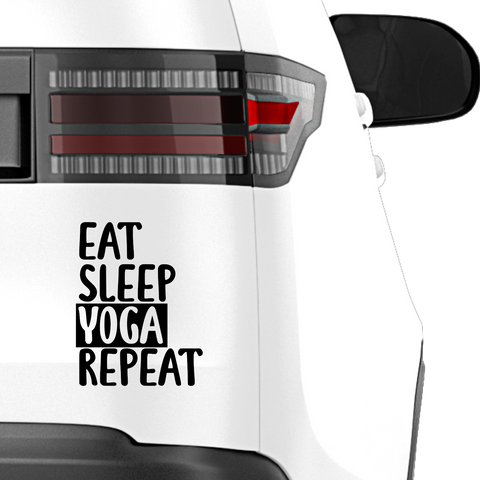 Eat Sleep Yoga Repeat Aufkleber - Beispielansicht