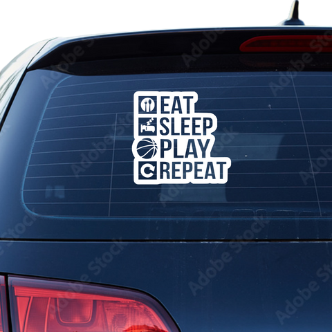 Eat Sleep play repeat Aufkleber - Beispielansicht