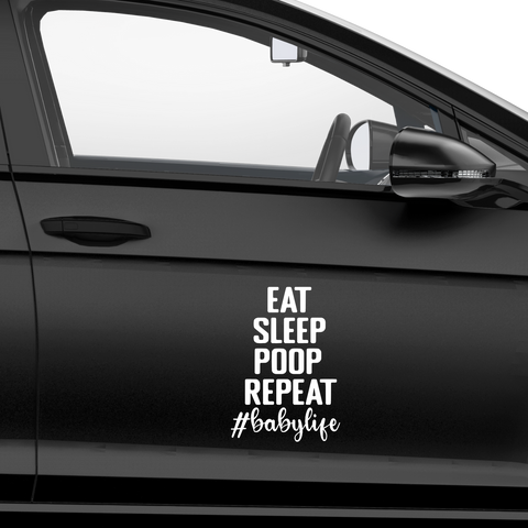 Eat sleep poop repeat Aufkleber - Beispielansicht