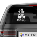 Eat sleep poop repeat Aufkleber - Beispielansicht